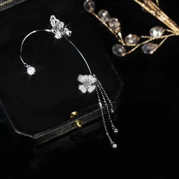 BUTTERFLY TASSEL STYLE ZIRCON EARRINGS