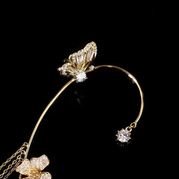 BUTTERFLY TASSEL STYLE ZIRCON EARRINGS