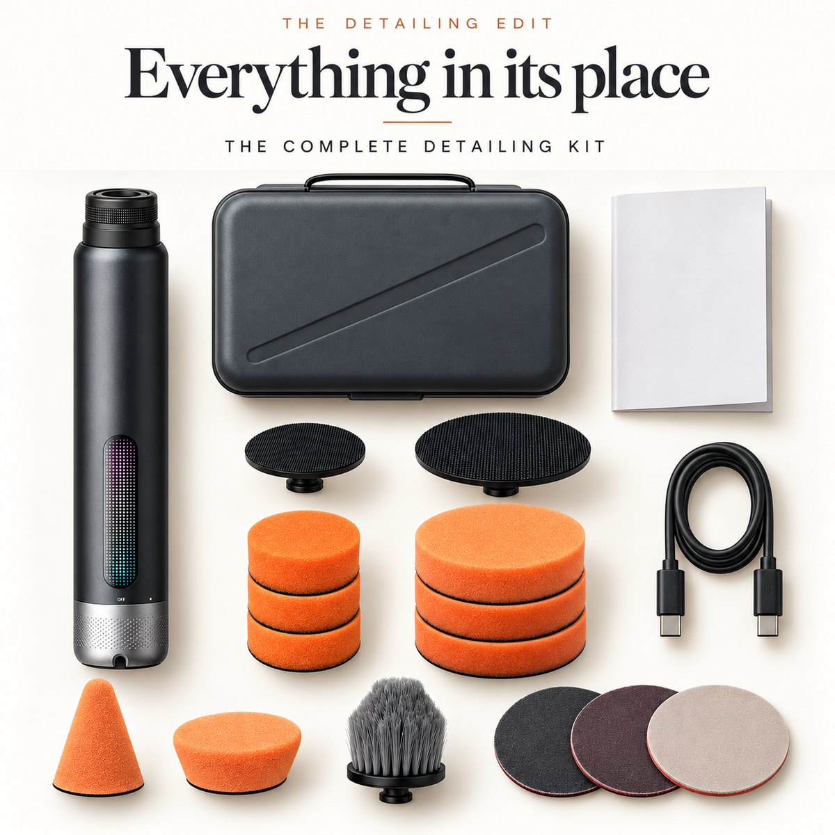 🚗 3-in-1 Cordless Car Polisher – 12,000 RPM Rechargeable Polishing, Waxing & Sanding Tool
