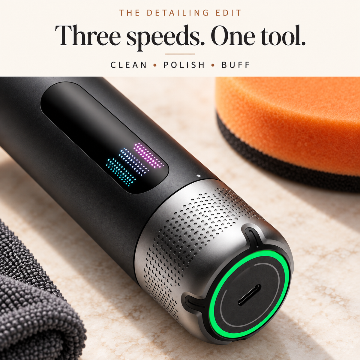 🚗 3-in-1 Cordless Car Polisher – 12,000 RPM Rechargeable Polishing, Waxing & Sanding Tool