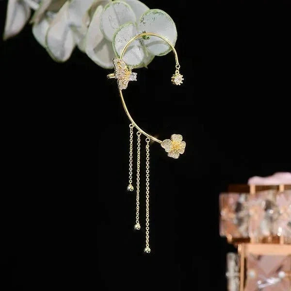 BUTTERFLY TASSEL STYLE ZIRCON EARRINGS