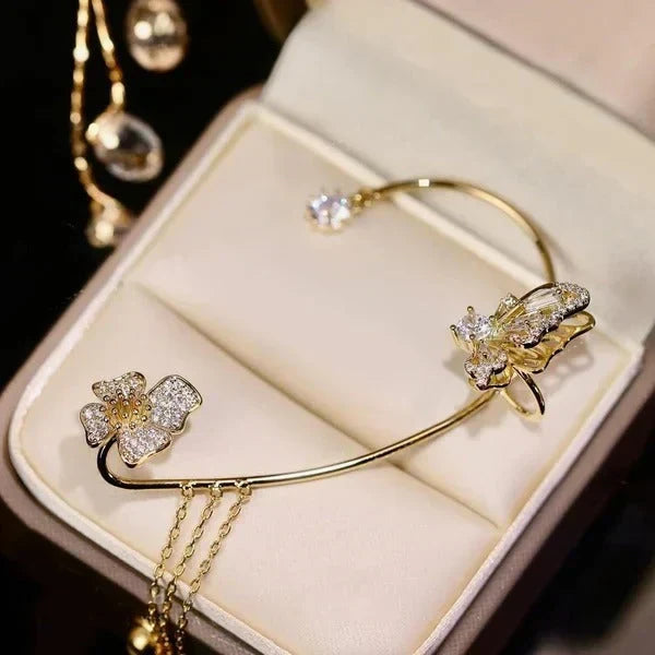 BUTTERFLY TASSEL STYLE ZIRCON EARRINGS