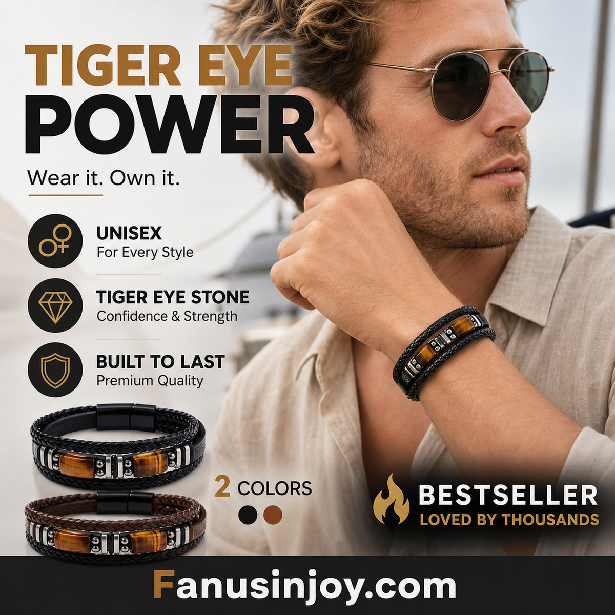Braided PU Leather Bracelet for Men & Women