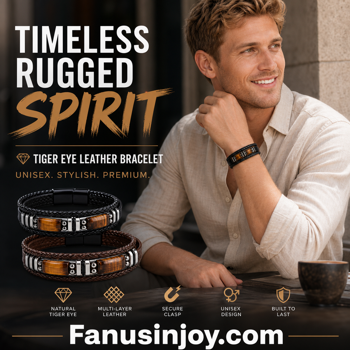 Braided PU Leather Bracelet for Men & Women