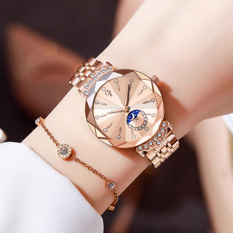 Fashionable Star & Moon Watch for Women